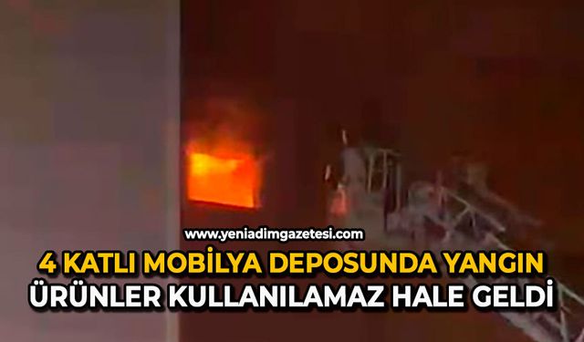 4 katlı mobilya deposunda yangın: Ürünler kullanılamaz hale geldi