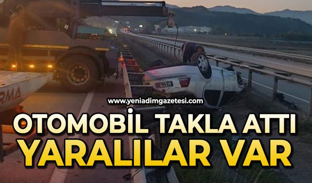 Kontrolden çıkan otomobil takla attı: 2 yaralı