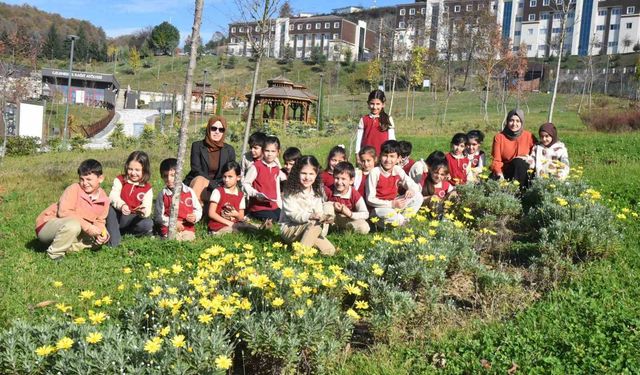 Düzce Üniversitesi botanik bahçesine miniklerden ziyaret