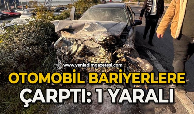 Otomobil bariyere çarptı: 1 yaralı