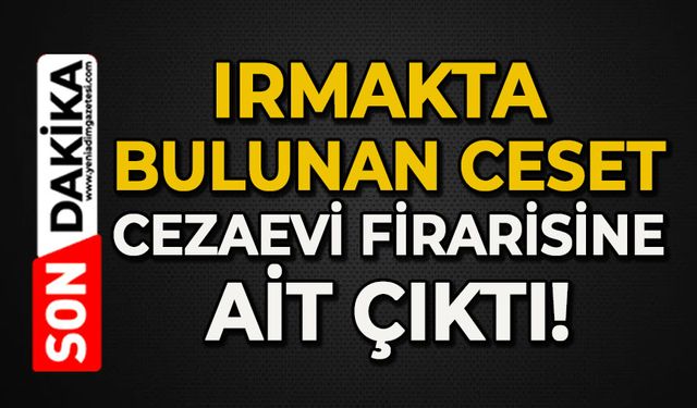Irmakta bulunan ceset cezaevi firarisi çıktı