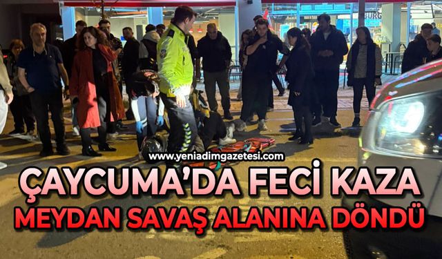 Çaycuma'da feci kaza: Meydan savaş alanına döndü