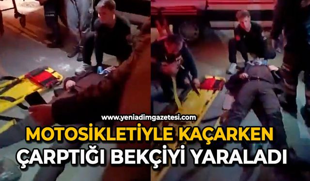 Motosikletiyle kaçarken çarptığı bekçiyi yaraladı