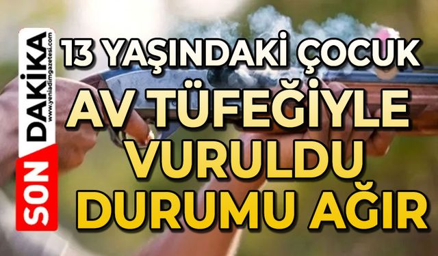 13 yaşındaki çocuk av tüfeğiyle vuruldu: Durumu ağır