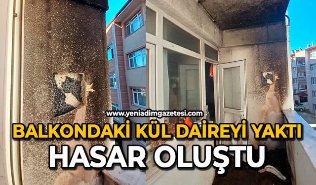 Balkondaki kül daireyi yaktı: Hasar oluştu