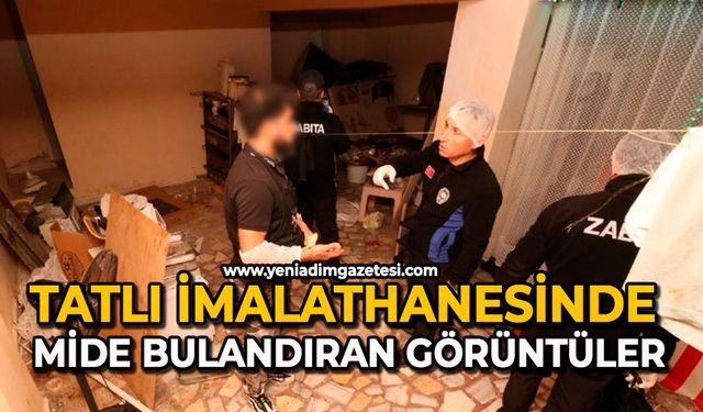 Tatlı imalathanesinde mide bulandıran görüntüler