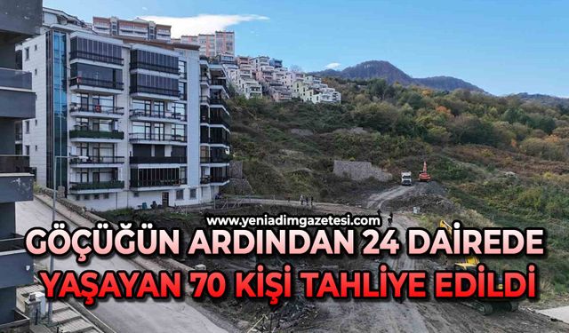 Göçüğün ardından 24 dairede yaşayan 70 kişi tahliye edildi