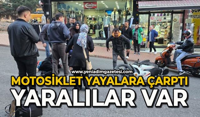 Motosiklet yayaya çarptı; 3 yaralı