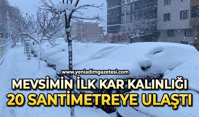 Mevsimin ilk kar kalınlığı 20 santimetreye ulaştı