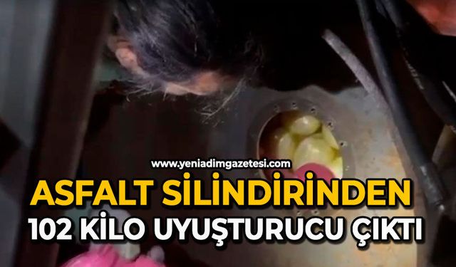 Asfalt silindirinden 102 kilo uyuşturucu çıktı