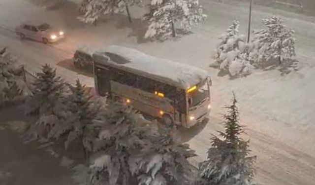 Bolu'da kar kalınlığı 30 santimetreyi aştı, onlarca araç rampalarda yolda kaldı