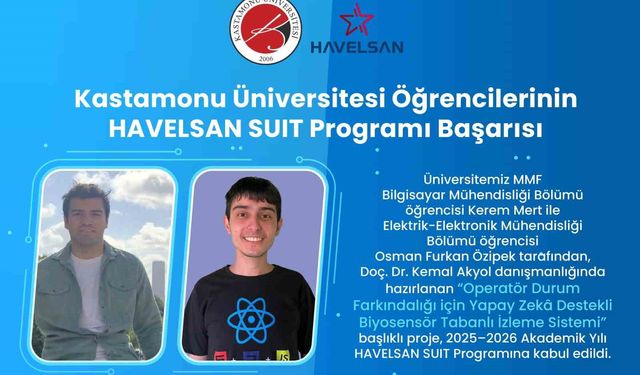 Kastamonu Üniversitesi öğrencilerinin projesi HAVELSAN SUIT'e kabul edildi