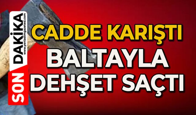 Cadde karıştı: Baltayla korku anlar yaşattı