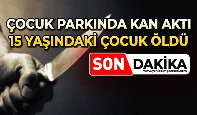 Çocuk parkında kan aktı: 15 yaşındaki çocuk hayatını kaybetti