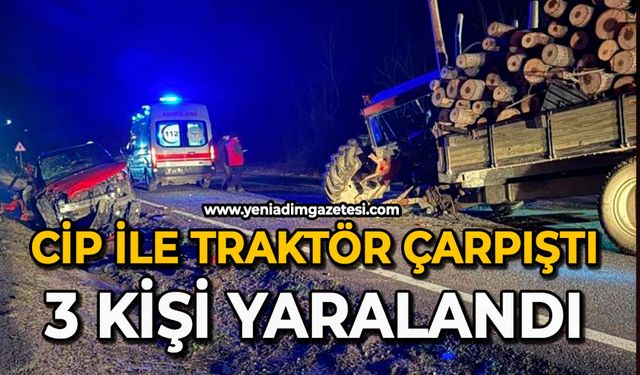 Cip ile traktör çarpıştı: 3 kişi yaralandı