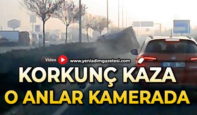 Korkunç kaza: Otomobil devrildi