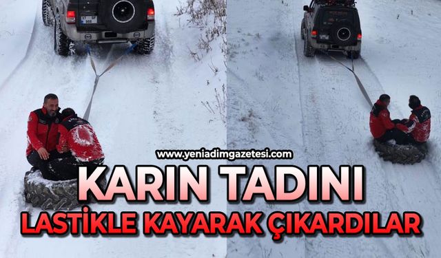 Karın tadını lastikle kayarak çıkardılar