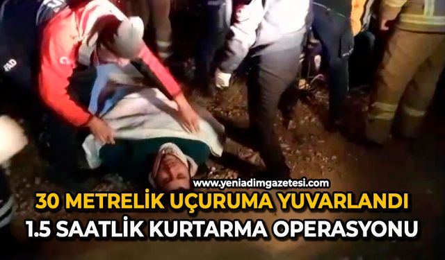30 Metrelik Uçuruma Yuvarlandı: 1.5 Saatlik Kurtarma Operasyonu