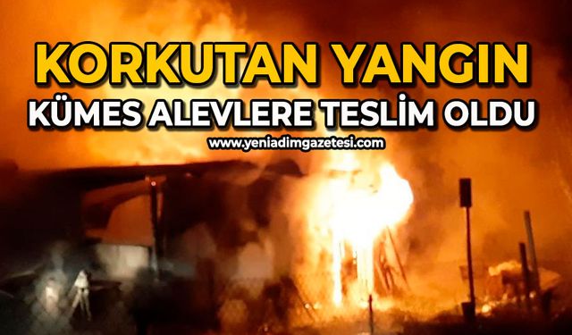 Korkutan yangın: Kümes alevlere teslim oldu