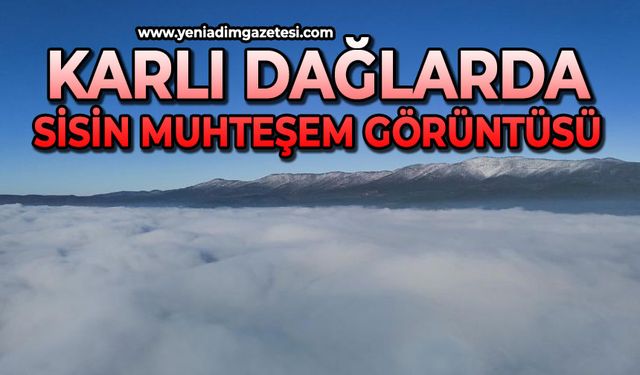 Karlı dağlarda sis güzel görüntü oluşturdu