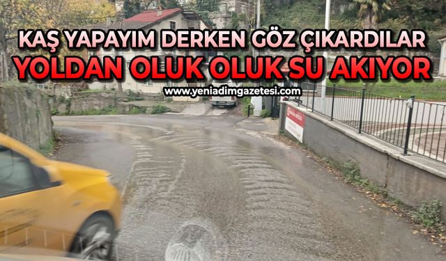 Kaş yapayım derken göz çıkarttılar: Yoldan oluk oluk su akıyor