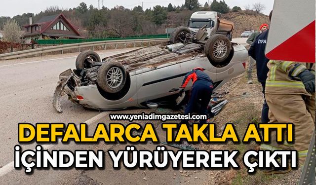 Defalarca takla attı: İçinden yürüyerek çıktı