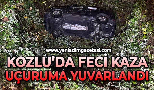 Kozlu'da feci kaza: Uçuruma yuvarlandı