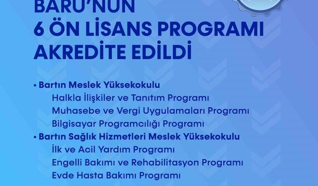 BARÜ'nün 6 ön lisans programı akredite edildi