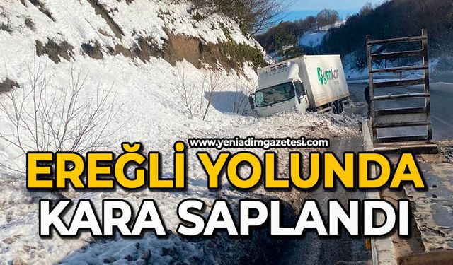 Ereğli yolunda kara saplandı