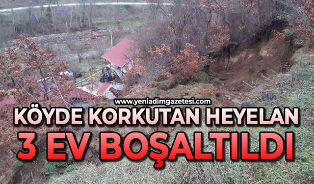 Korkutan heyelan: 3 ev boşaltıldı