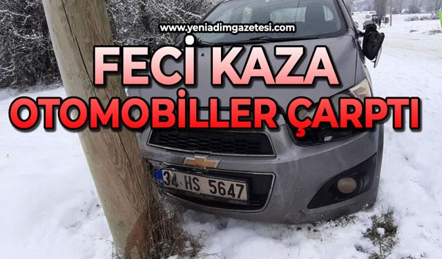 Çalışan sağlık personelini taşıyan araç kaza yaptı