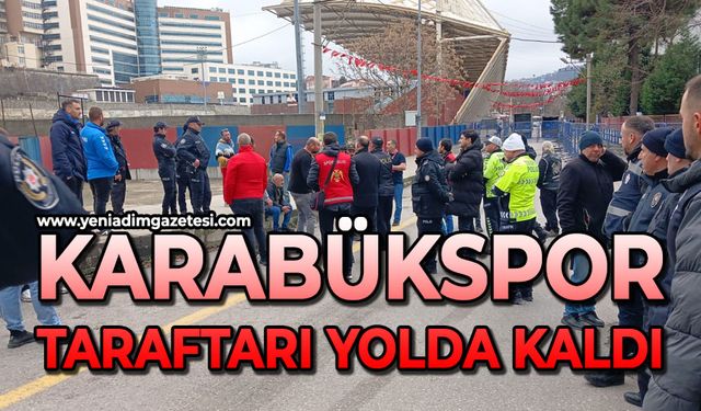 Karabükspor taraftarı yolda kaldı