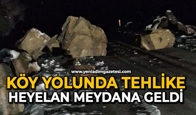 Köy yolunda tehlike: Heyelan meydana geldi