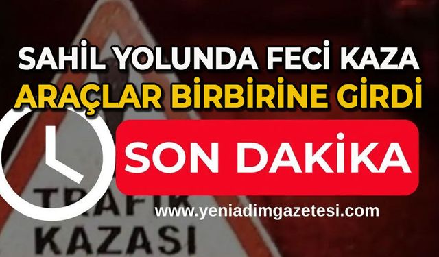 Sahil yolunda feci kaza: Araçlar birbirine girdi