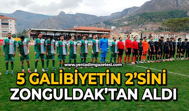 5 galibiyetin 2’sini Zonguldak’tan aldı