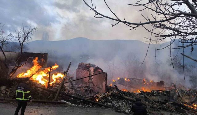 Köyde çıkan yangın 4 evi ve bir ahırı küle çevirdi