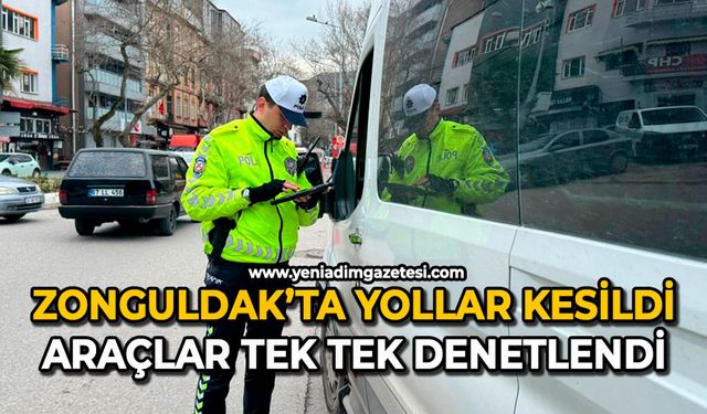 Zonguldak’ta yollar kesildi: Araçlar tek tek denetlendi