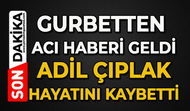 Gurbetten acı haberi geldi: Adil Çıplak hayatını kaybetti