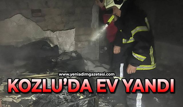 Kozlu'da ev yandı