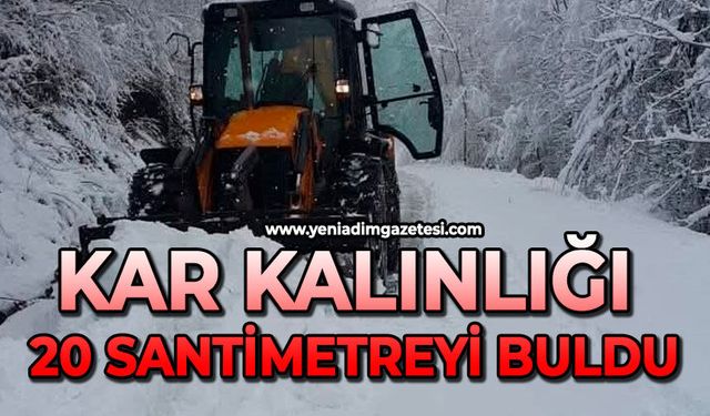 Kar kalınlığı 20 santimetreyi buldu
