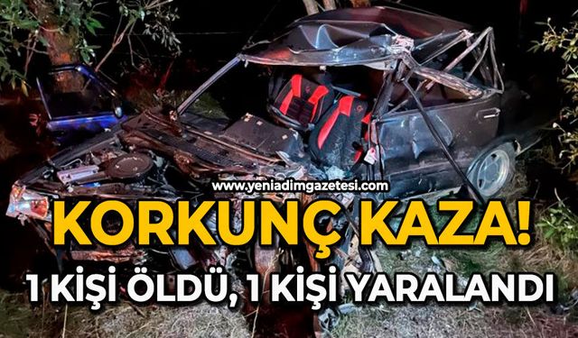 Korkunç kaza: 1 kişi öldü, 1 kişi yaralandı