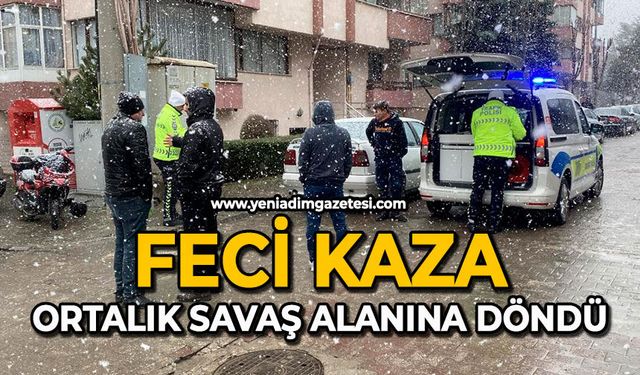 Feci kaza: Ortalık savaş alanına döndü