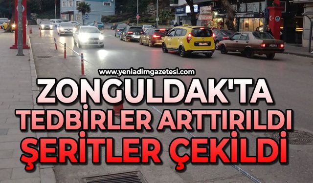 Zonguldak'ta tedbirler arttırıldı: Yol kenarlarında şeritler çekildi
