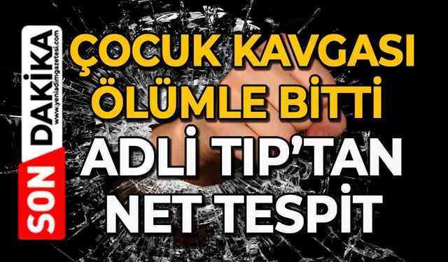 Çocuk kavgası ölümle bitti: Adli Tıp’tan net tespit