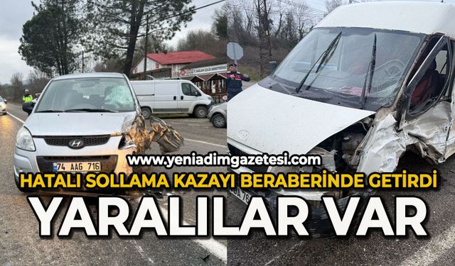 Hatalı sollama kazayı beraberinde getirdi: Yaralılar var