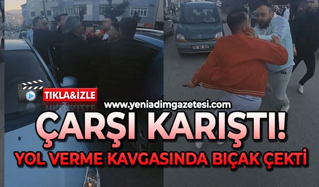 Yol verme kavgasında bıçak çekti: O anlar kamerada
