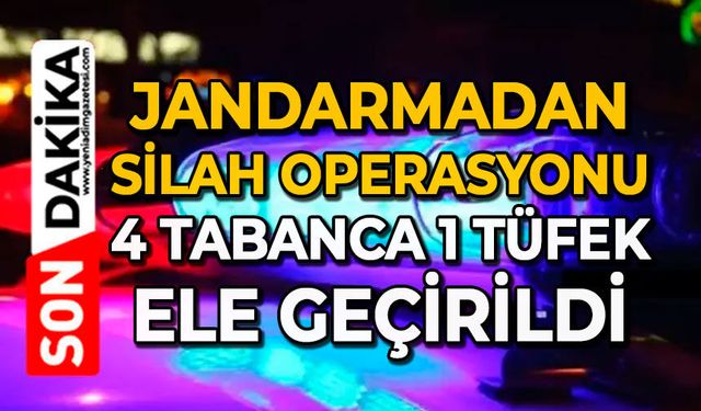 Jandarmadan silah operasyonu: 4 tabanca, 1 tüfek ele geçirildi