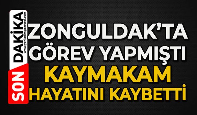Zonguldak’ta görev yapmıştı: Kaymakam hayatını kaybetti