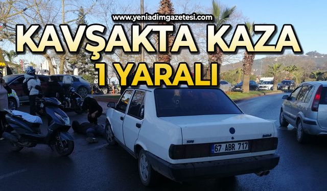 Kavşakta kaza: 1 yaralı