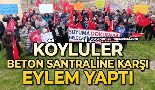 Köylüler, beton santraline karşı eylem yaptı